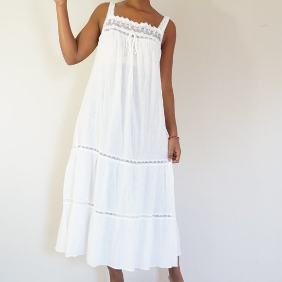 Oscar de la Renta Dresses & Skirts - Oscar de la Renta Vintage Cotton Gauze Lace Dress